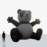 20 ft custom inflatable panda mascot with your company logo 3D