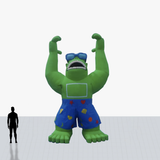 Custom 20 ft inflatable rooftop green gorilla with shorts and glasses