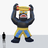 Custom 25 ft inflatable rooftop black gorilla with shorts, glasses and ship