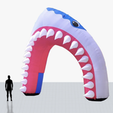 25 ft giant inflatable shark mouth tunnel with custom printed