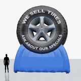 Custom 25 ft inflatable blue tire balloon