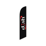 15' Dish Network Black Feather Flag personalized with logo