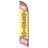 15' DMV Inspection Here Feather Flag with custom printed graphics