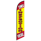 15' DMV Inspection Here Feather Flag with custom printed graphics