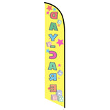 15' Daycare Yellow Feather Flag personalized with logo