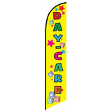 15' Daycare Yellow Feather Flag personalized with logo