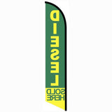 15' Diesel Sold Here Feather Flag printed in full color