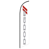 15' Dodge White Feather Flag with personalized logo