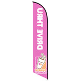 15' Dunkin Donuts Drive Thru Feather Flag custom printed with company logo