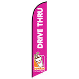 15' Dunkin Donuts Drive Thru Feather Flag custom printed with company logo