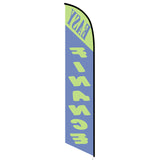 15' Easy Finance Green Feather Flag custom printed with company logo