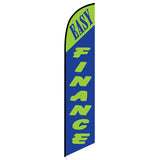 15' Easy Finance Green Feather Flag custom printed with company logo