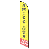 15' Emissions Test Here Feather Flag with custom printed logo