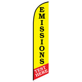 15' Emissions Test Here Feather Flag with custom printed logo