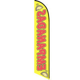 15' Empanadas Feather Flag custom printed with company logo