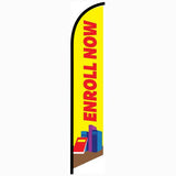 15' Enroll Now Feather Flag with custom printed graphics