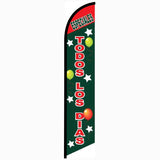 15' Especiales Todos Los Dias Feather Flag personalized with logo