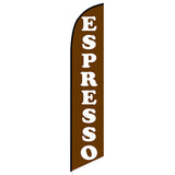 15' Espresso Feather Flag printed in full color