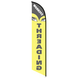 15' Eyebrow Threading Feather Flag with custom printed graphics