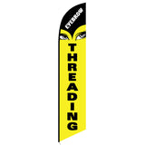 15' Eyebrow Threading Feather Flag with custom printed graphics