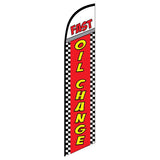 15' Fast Oil Change Advertising Flag with custom printed graphics