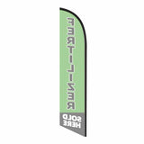 15' Fertilizer Sold Here Feather Flag with custom printed graphics