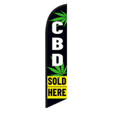 15' CBD Sold Here Feather Flag with personalized logo