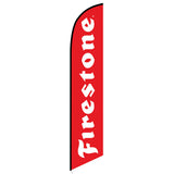 15' Firestone Feather Flag custom printed with company logo