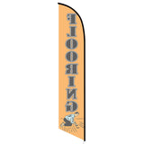 15' Flooring Orange Feather Flag with personalized logo
