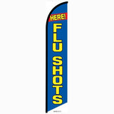 15' Flu Shot Here Feather Flag printed in full color