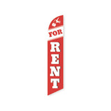 15' For Rent Feather Flag with your custom branding