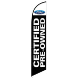 15' Ford Certified Black Pre-Owned Feather Flag printed to your specs