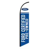 15' Ford Certified Pre-Owned Feather Flag custom printed with company logo