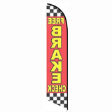 15' Free Brake Check Checkered Feather Flag with custom printed logo