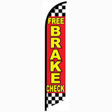 15' Free Brake Check Checkered Feather Flag with custom printed logo
