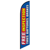 15' Free Inspection Tires Batteries Brakes Blue Banner Flag with personalized logo