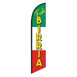 15' Fresh Birria Feather Flag with custom printed graphics