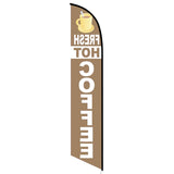 15' Fresh Hot Coffee Feather Flag with custom printed logo