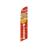 15' Fresh Hot Pizza Feather Flag with personalized logo