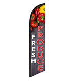 15' Fresh Produce Feather Flag customized with your graphics