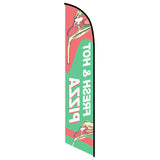 15' Fresh And Hot Pizza Feather Flag with custom printed graphics