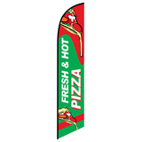 15' Fresh And Hot Pizza Feather Flag with custom printed graphics