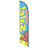 15' Furniture Sale Blue Feather Flag customized with your graphics