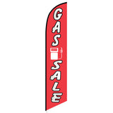 15' Gas Sale Feather Flag custom printed with company logo