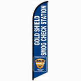 15' Gold Shield Station Smog Banner with custom printed logo