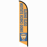 15' Gold Shield Smog Check Station Flag with personalized logo