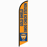15' Gold Shield Smog Check Station Flag with personalized logo