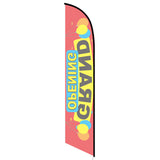 15' Grand Opening (Red) Feather Flag custom printed with company logo