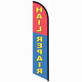 15' Hail Repair Blue And Red Feather Banner Flag personalized with logo