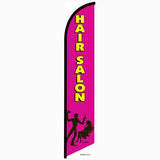 15' Hair Salon Pink Feather Flag with custom printed logo